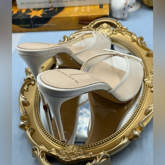 🆕 BLACK SUEDE STUDIO 🧿 NWOB Sammie 100 White Mesh Bow Mule Sandals, Sz 40 US9 - Picture 10 of 16